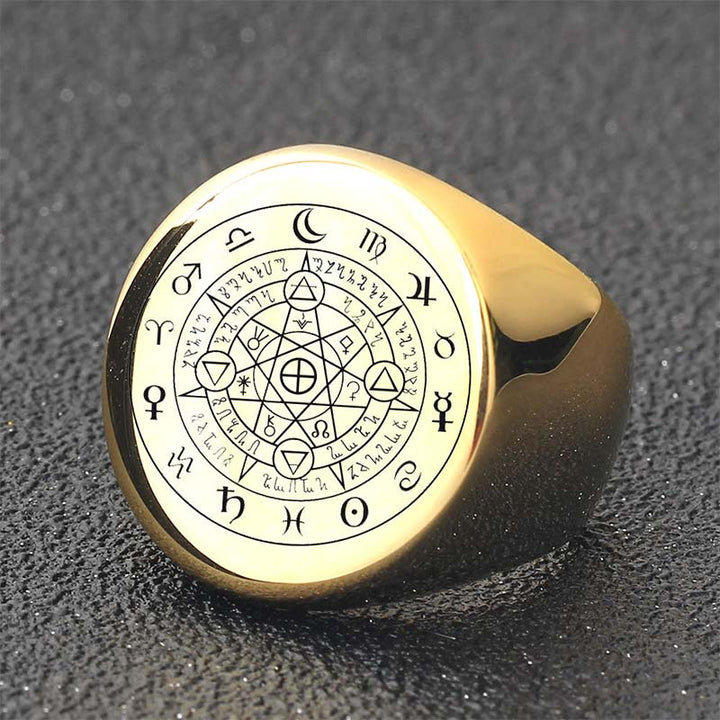 Buddha Stones 12 Constellations of the Zodiac Protection Blessing Ring - image 1