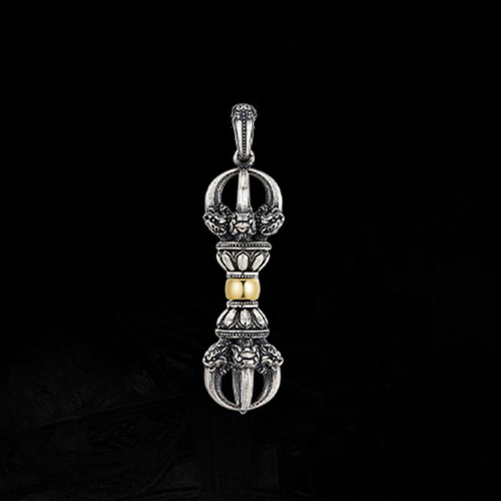 Buddha Stones Tibetan Dorje Vajra Design Wealth Necklace Pendant - image 8