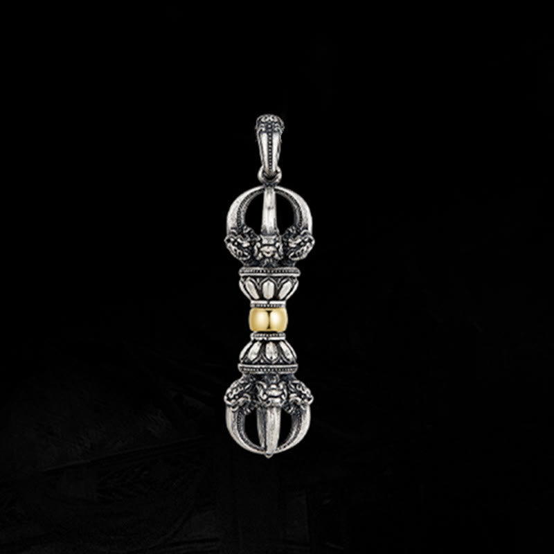 Buddha Stones Tibetan Dorje Vajra Design Wealth Necklace Pendant - image 9