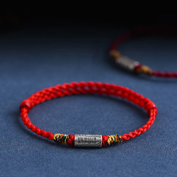 Buddha Stones Handcrafted 925 Sterling Silver Everything Goes Well Design Protection Strength Bracelet Anklet - image 0