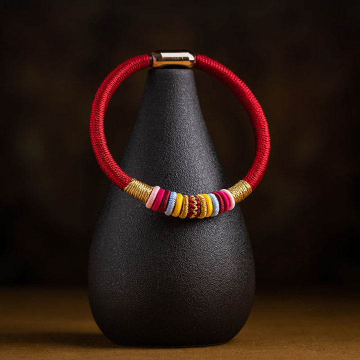 Buddha Stones Tibetan Handmade King Kong Knot Protection Magnetic Buckle Braided Bracelet - image 6