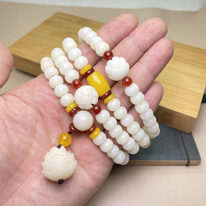 Buddha Stones Lotus Bodhi Seed Mala 108 Beads Protection Bracelet - image 2