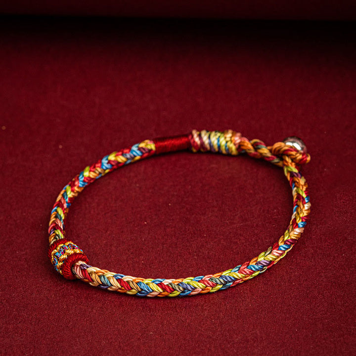 Buddha Stones Handmade Dragon Boat Festival Luck Colorful Rope Child Adult Bracelet - image 2
