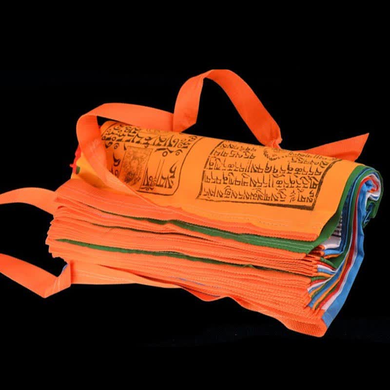Buddha Stones Tibetan 5 Colors Windhorse Scriptures Auspicious Outdoor Prayer Flag - 50m - image 0