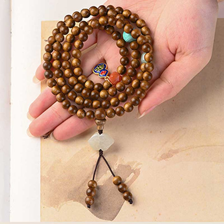 Buddha Stones Tibetan Rosewood Protection Calm Bracelet Mala - image 15