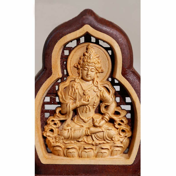 Buddha Stones Vajrasattva Buddha Wood Engraved Compassion Statue Figurine Decoration - image 6