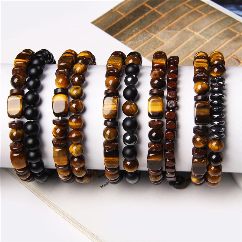 Buddha Stones Tiger Eye Frosted Stone Hematite Courage Bracelet - image 11
