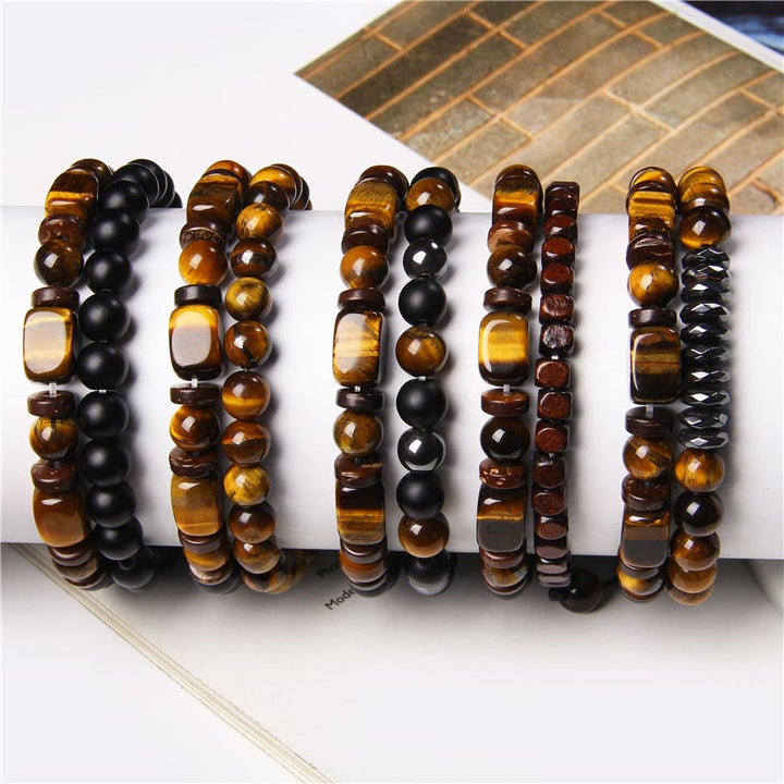 Buddha Stones Tiger Eye Frosted Stone Hematite Courage Bracelet - image 11