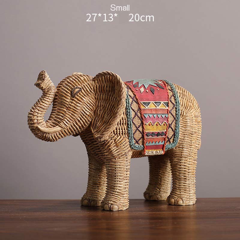 Buddha Stones Elephant Resin Wisdom Wealth Home Decoration - Small - image 3