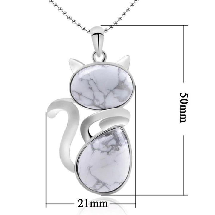 "Save A Cat" Cute Cat Pattern Natural Crystal Protection Cat-Loving Pendant Necklace - image 15