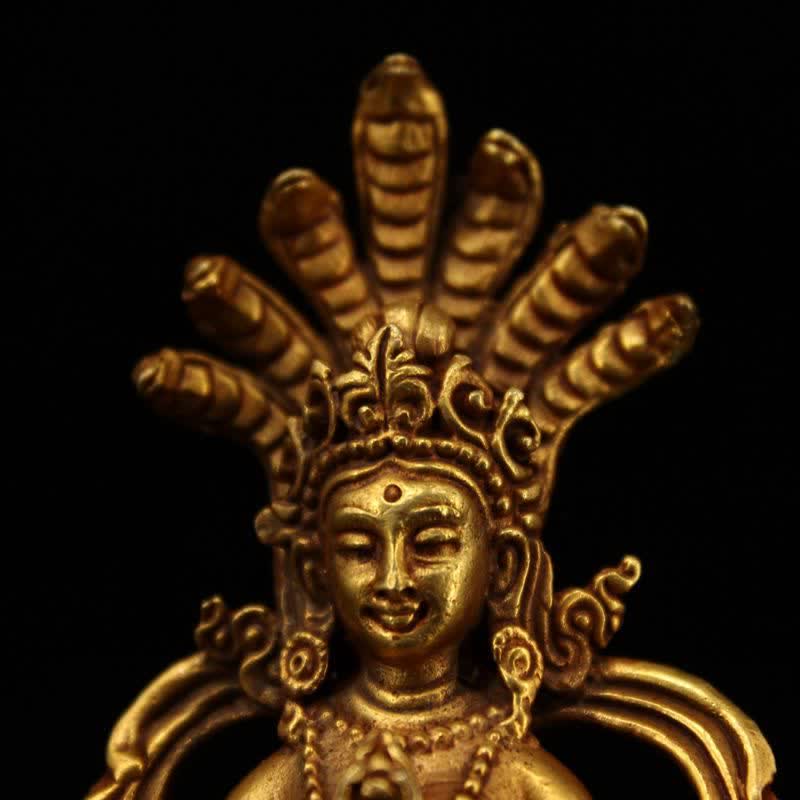 Buddha Stones Bodhisattva Nagarjuna Protection Copper Statue Decoration - image 4