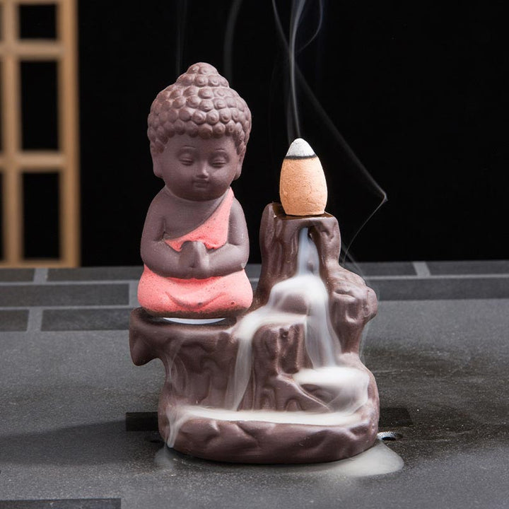 Buddha Stones  Backflow Smoke Fountain Ceramic Blessing Incense Burner Decoration - image 0
