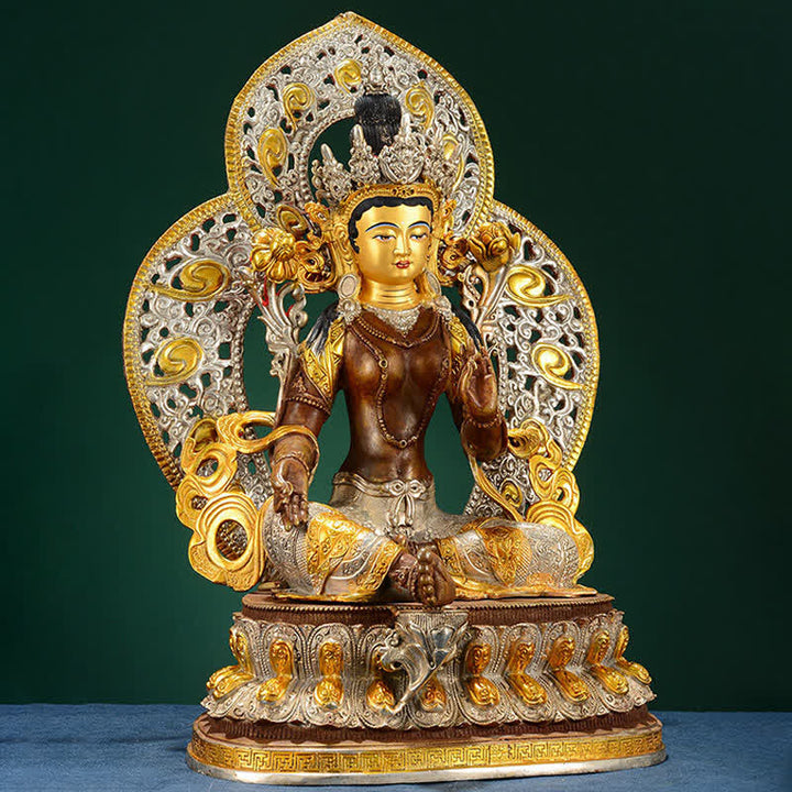Buddha Stones Bodhisattva Green Tara Hope Copper Statue Decoration - image 2