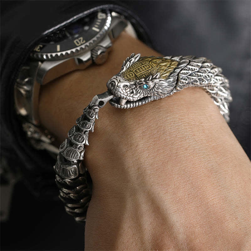 Buddha Stones Dragon Snake Handmade Amulet Protection Chain Bracelet - image 2