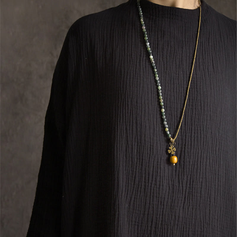 Buddha Stones Moss Agate Copper Lucky Multilayer Bracelet - image 5