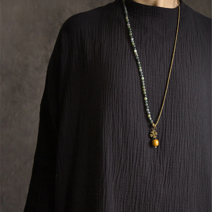 Buddha Stones Moss Agate Copper Lucky Multilayer Bracelet - image 5