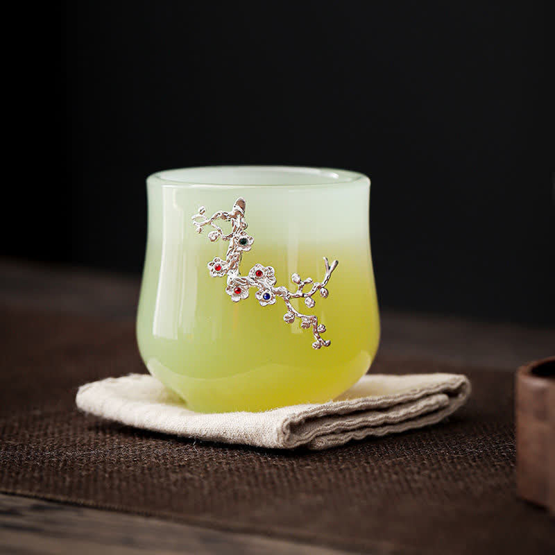 Buddha Stones Lotus Dragon Phoenix Flower Ceramic Teacup Tea Cups - image 9