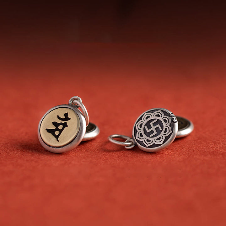 Buddha Stones 925 Sterling Silver Chinese Zodiac Natal Buddha Om Mani Padme Hum Luck Bell Braided String Bracelet - image 5