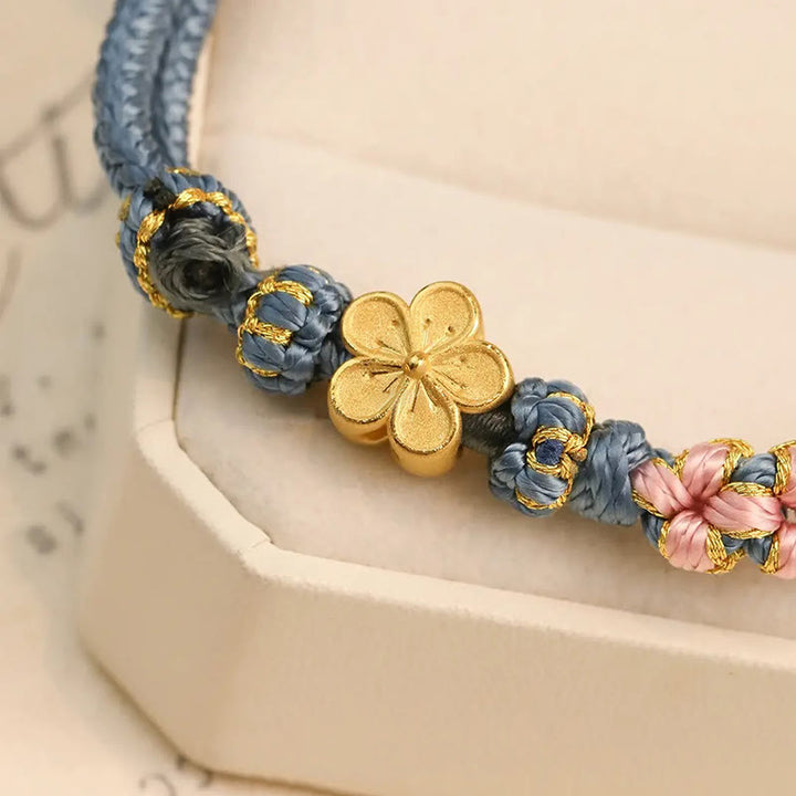 Buddha Stones Peach Blossom Design Wealth String Bracelet - image 4