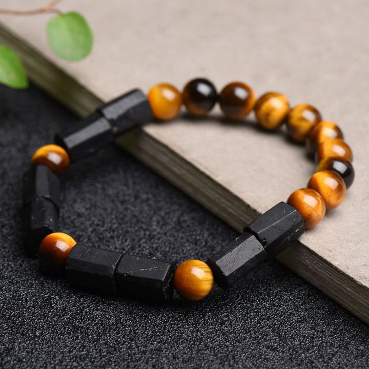 Buddha Stones Natural Black Tourmaline Tiger Eye Positive Bracelet - image 4