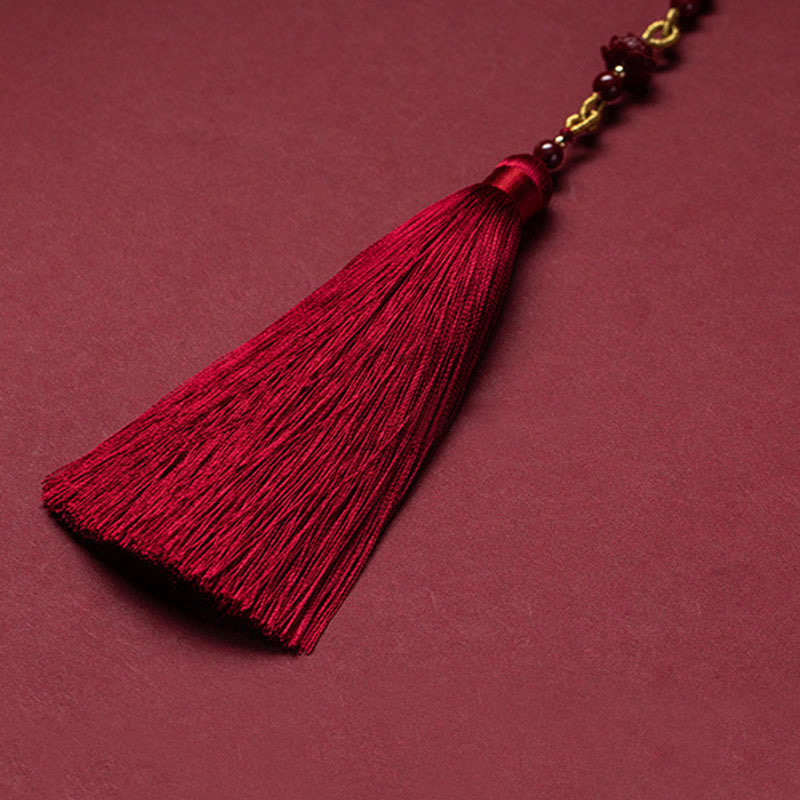 Buddha Stones One's Luck Improves Design Patern Natural Cinnabar Lotus Blessing Car Hanging Decoration - image 7