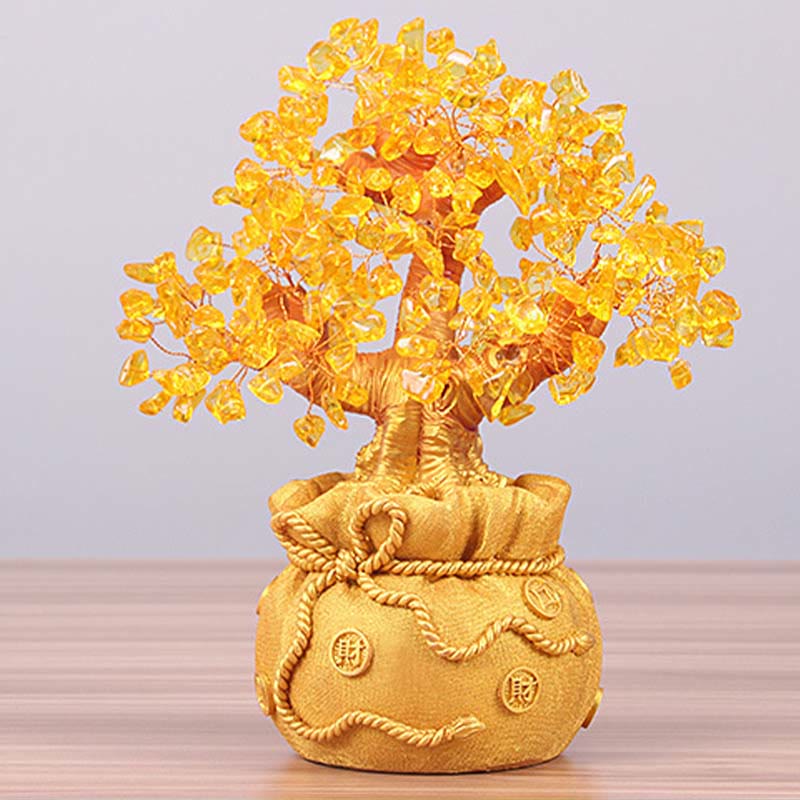 Buddha Stones Natural Citrine Money Tree Gemstone Ornament - Feng Shui for Prosperity - image 8