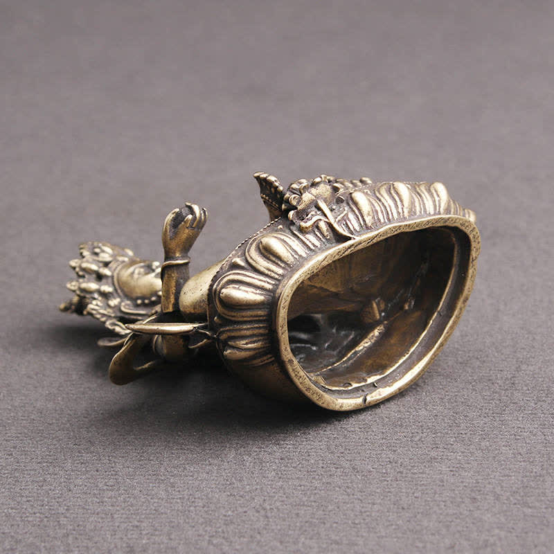 Buddha Stones Yellow Jambhala Bodhisattva Figurine Serenity Copper Statue Decoration - image 7