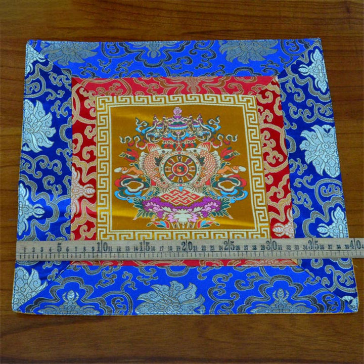 Prayer Altar Mat Meditation Strength Endless Knot Vajra Man-Bcu Kalachakra Auspicious Symbols - 8 Auspicious Symbols - Gold - image 7