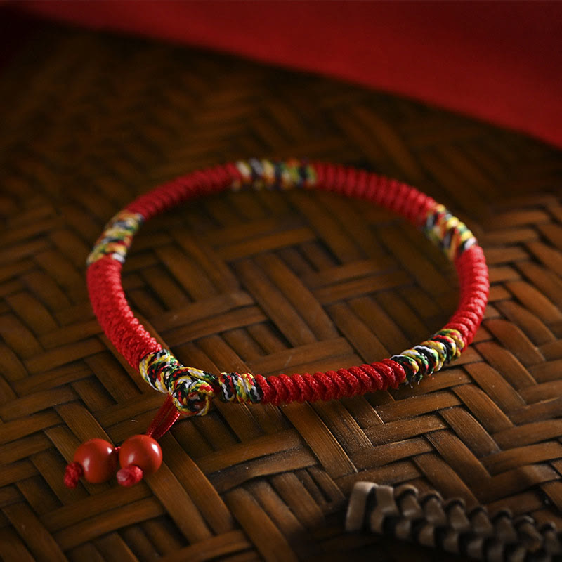 Buddha Stones Five Colors King Kong Knot String Protection Luck Bracelet - 17cm - image 0