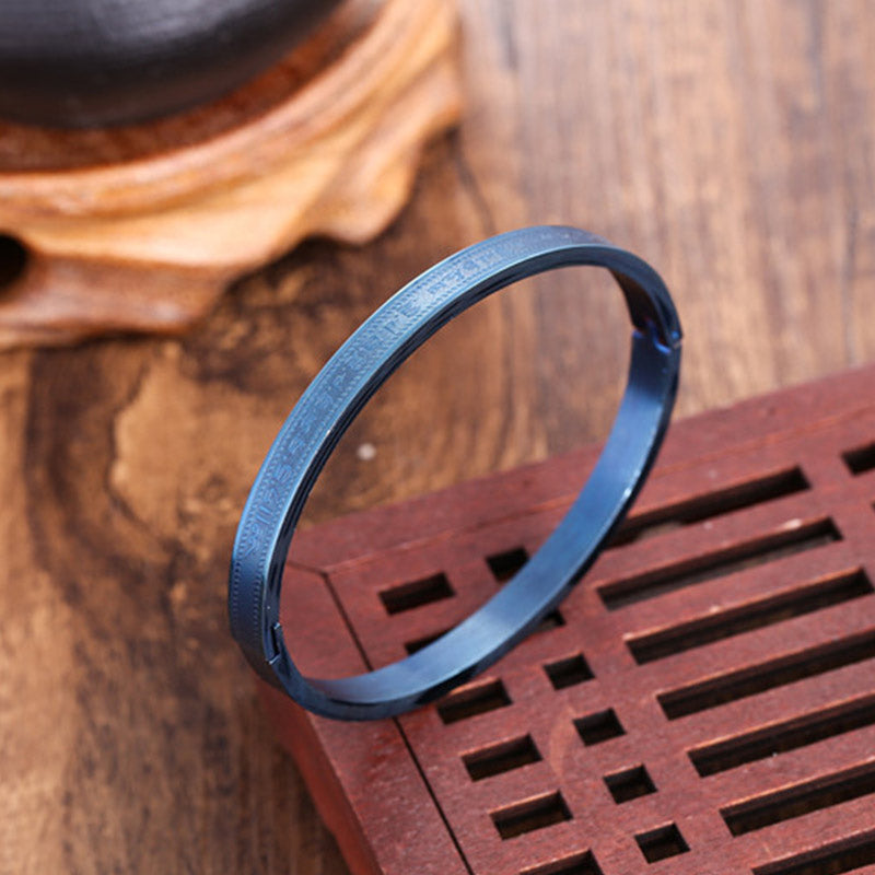 Buddha Stones Titanium Steel Blessing Bracelet Bangle - image 8