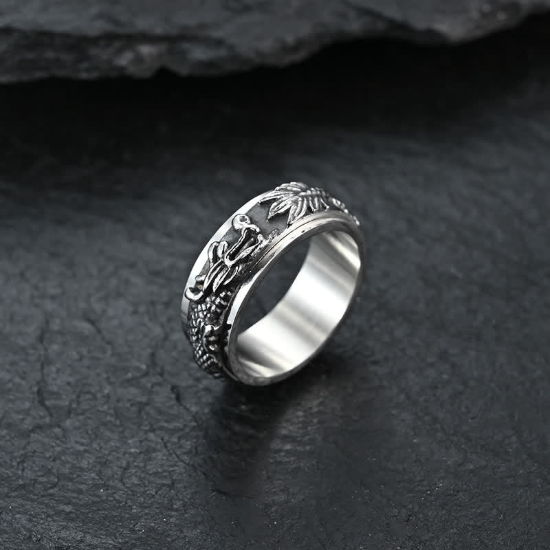Buddha Stones Dragon Titanium Steel Stimulation Rotatable Ring - image 14