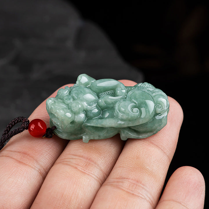 Buddha Stones Jade PiXiu Wealth Luck String Necklace Pendant - image 4