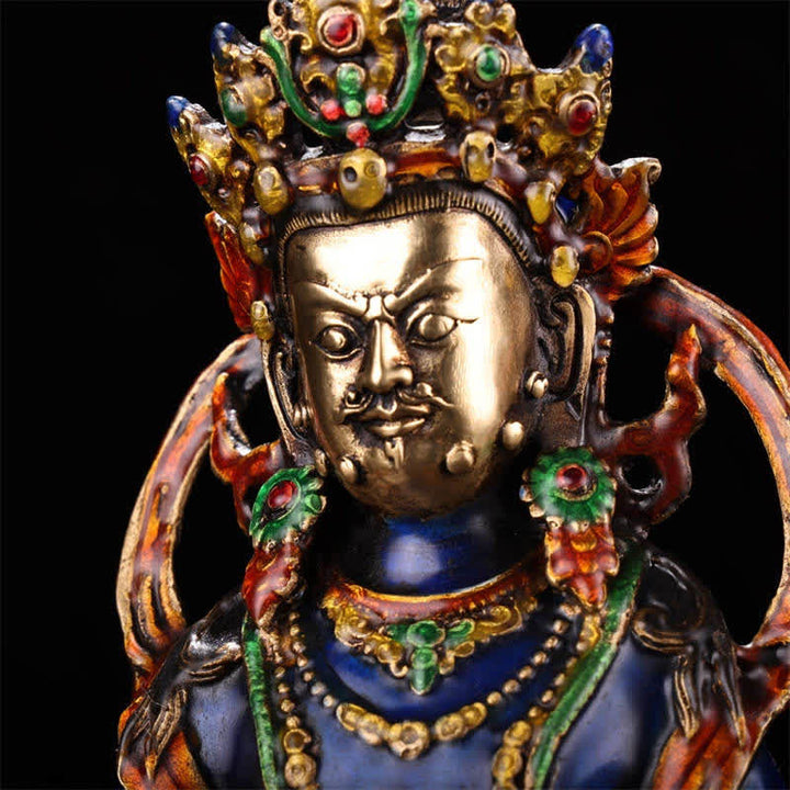 Buddha Stones Yellow Jambhala Bodhisattva Figurine Serenity Copper Statue Home Decoration - image 6