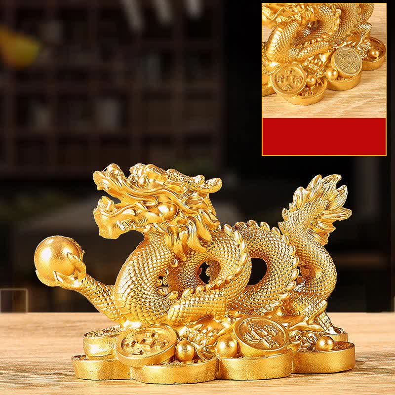 Buddha Stones Feng Shui Dragon Copper Coin Wealth Success Luck Decoration - image 7