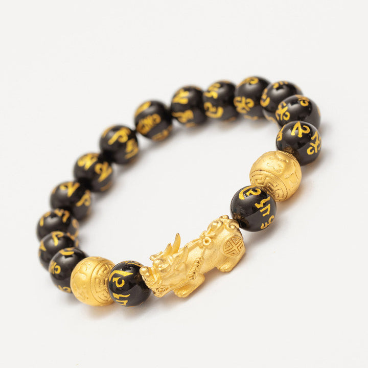 Buddha Stones FengShui PiXiu Obsidian Wealth Bracelet - image 21
