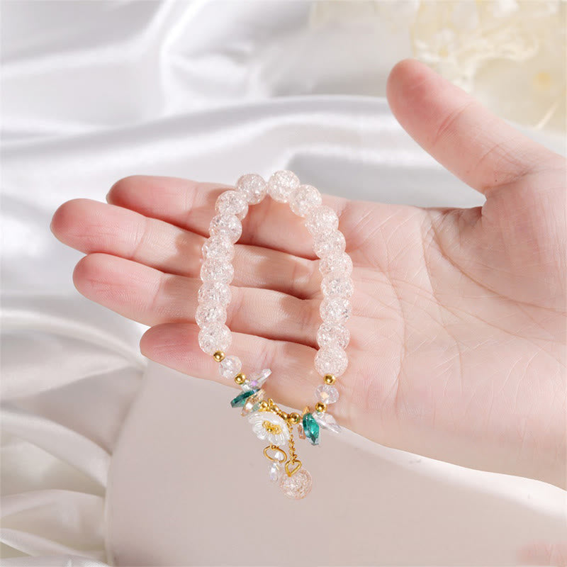 Buddha Stones Simple Design Flower Charm Glass Bead Bracelet - image 9