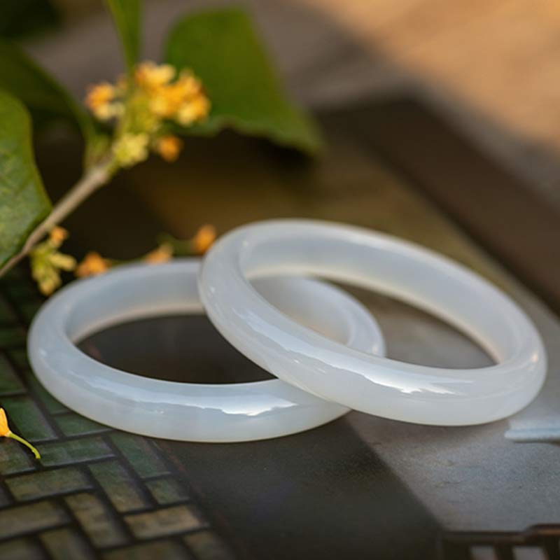 Buddha Stones Natural Chalcedony Harmony Positive Bracelet Bangle - image 8