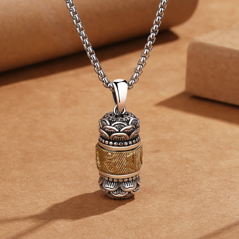 Buddha Stones Tibet Om Mani Padme Hum Carved Wisdom Purity Chain Leather Rope Necklace Pendant - Om Mani Padme Hum&Chain - image 0