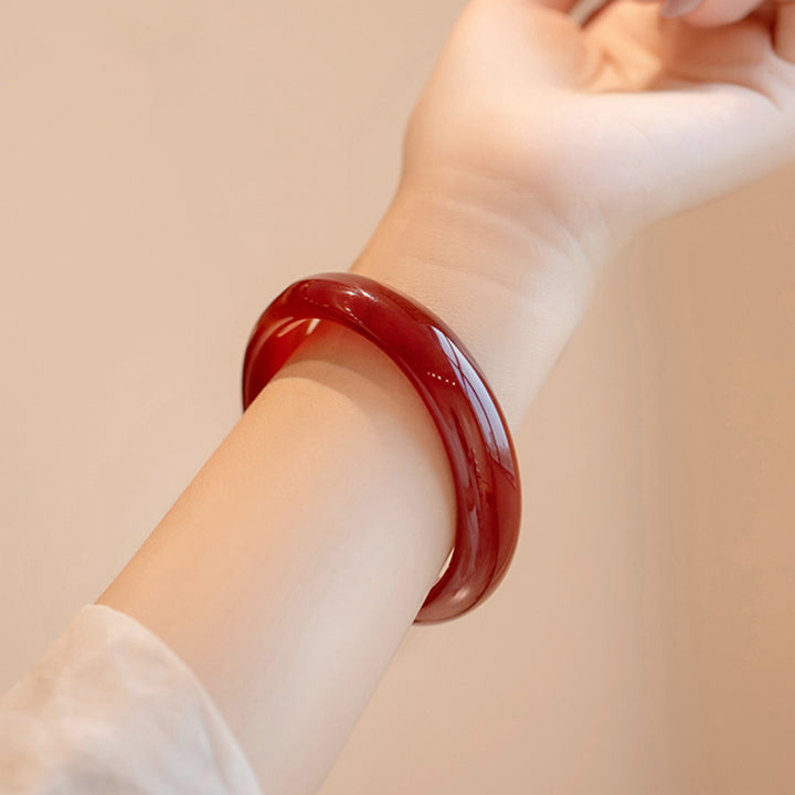 Buddha Stones Natural Red Agate Confidence Bracelet Bangle - image 2