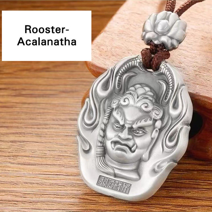 Buddha Stones Chinese Zodiac Natal Buddha Om Mani Padme Hum Lotus Compassion Necklace Pendant - Rooster-Acalanatha - image 15