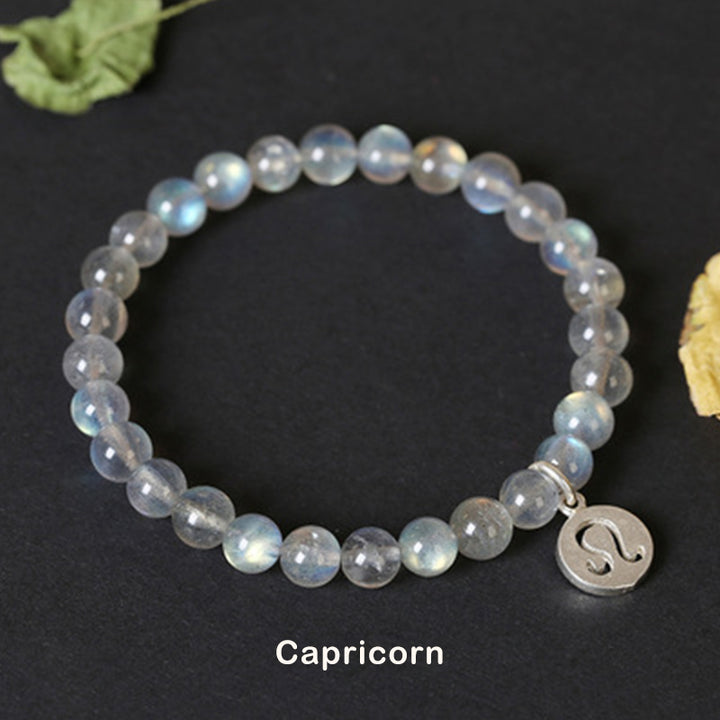 12 Constellations of the Zodiac Moonstone Charming Bracelet - Capricorn - image 20