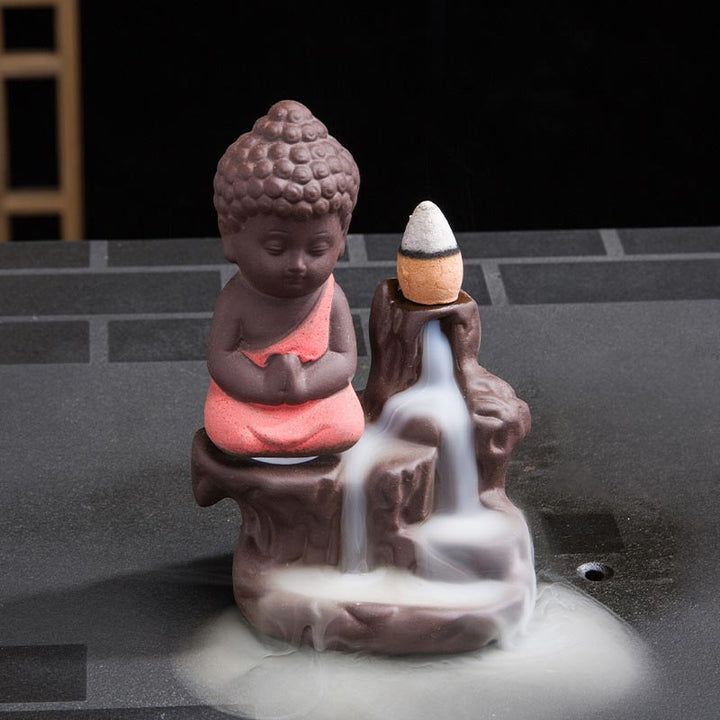 Buddha Stones  Backflow Smoke Fountain Ceramic Blessing Incense Burner Decoration - image 2