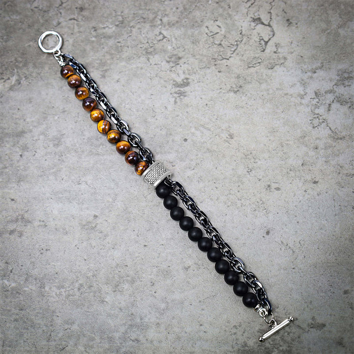 Buddha Stones Natural Tiger Eye Lazurite Protection Bracelet - image 2