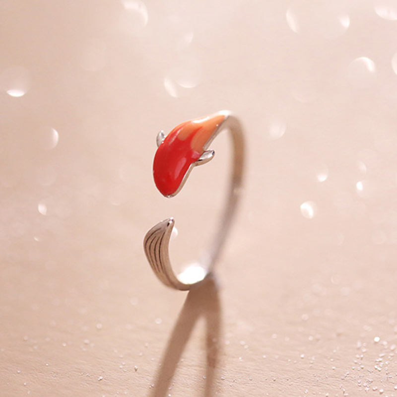 Buddha Stones Koi Fish Copper Balance Luck Adjustable Ring - image 11