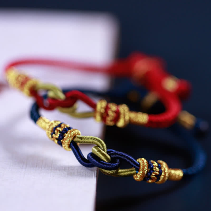 Buddha Stones Handmade Knotting Faith Strength Braid String Bracelet - image 1