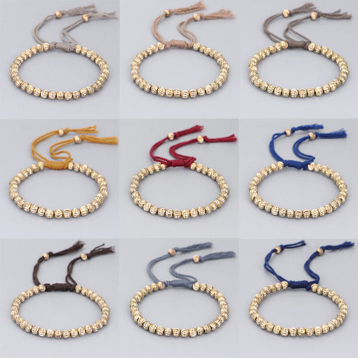 Buddha Stones Tibetan Handmade Copper Bead Luck String Bracelet - image 14