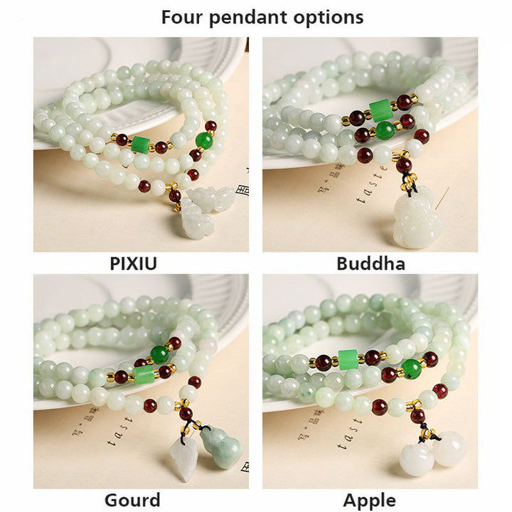 Buddha Stones Natural Jade Pixiu Buddha Abundance Bracelet - image 5