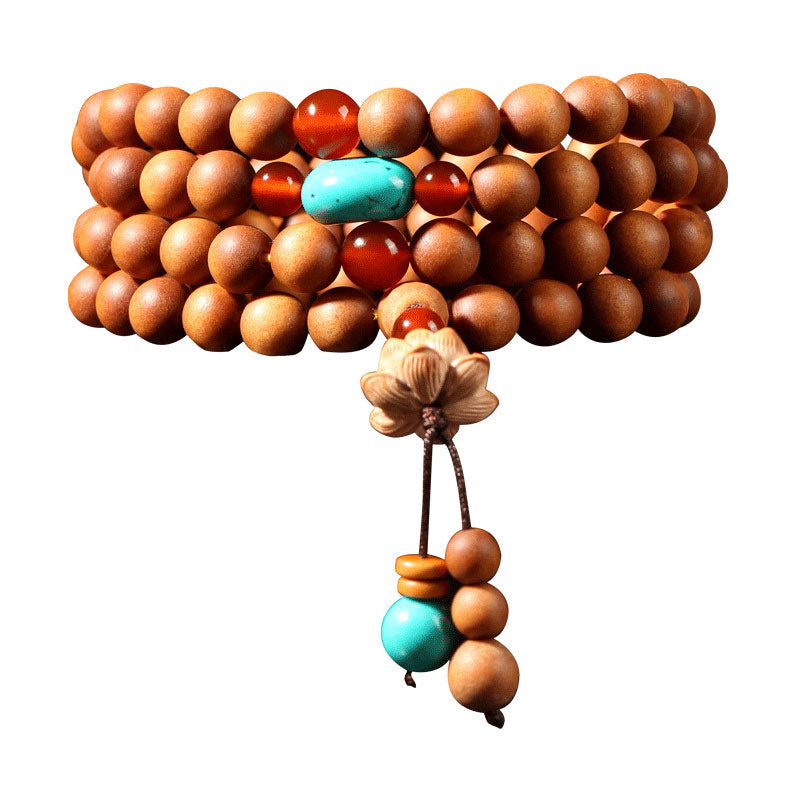 Buddha Stones Tibetan Sandalwood Lotus Enlightenment Charm Mala Bracelet - image 6