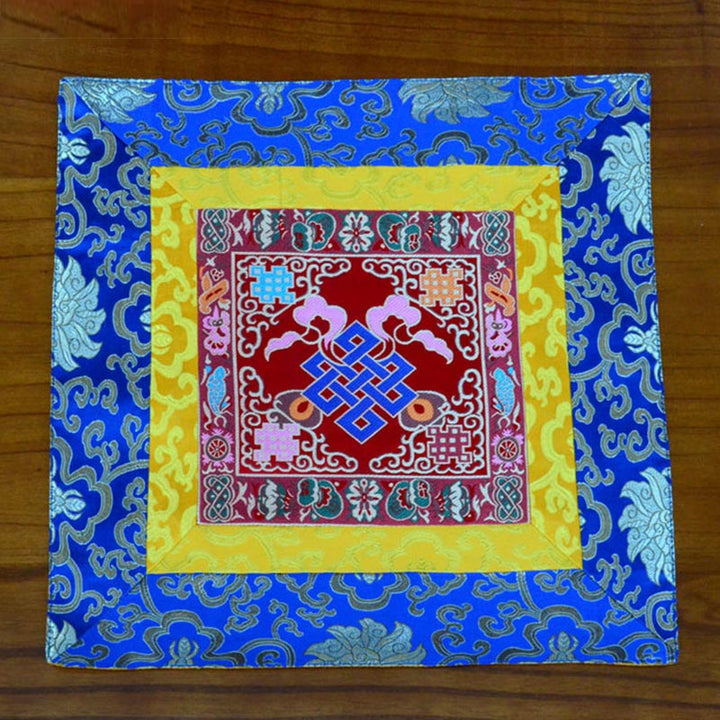Prayer Altar Mat Meditation Strength Endless Knot Vajra Man-Bcu Kalachakra Auspicious Symbols - The Knot of Eternity - Red - image 14