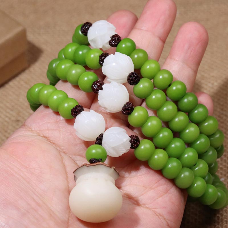 Buddha Stones Natural Bodhi Seed 108 Beads Mala Wisdom Bracelet - image 3